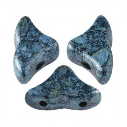 Perles Hélios® par Puca® 5x7mm Metallic Mat Blue Spotted (x5gr)