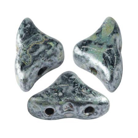 Perles Hélios® par Puca® 5x7mm Metallic Mat Old Silver Spotted (x5gr)