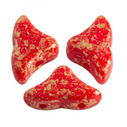 Perles Hélios® par Puca® 5x7mm Opaque Coral Red Splash (x5gr)
