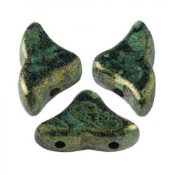 Perles Hélios® par Puca® 5x7mm Metallic Mat Green Spotted (x5gr)