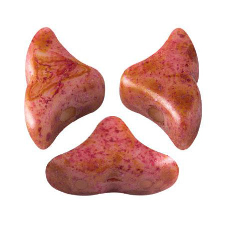 Perles Hélios® par Puca® 5x7mm Opaque Rose Spotted (x5gr)