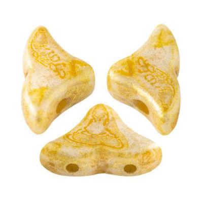 Perles Hélios® par Puca® 5x7mm Opaque Beige Spotted (x5gr)