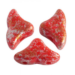 Perles Hélios® par Puca® 5x7mm Opaque Coral Red Tweedy (x5gr)