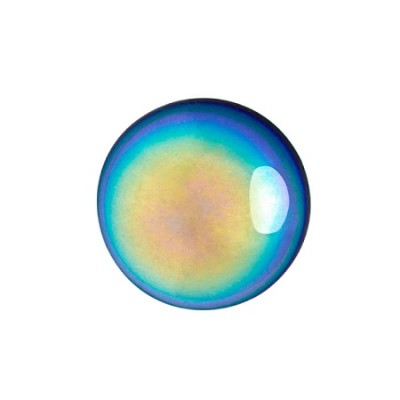 Cabochon Verre 14mm Jet AB Cabochon Verre 14mm Jet AB
