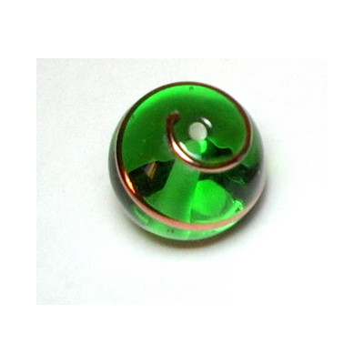Perle 16mm Péridot striée Or Perle 16mm Péridot striée Or