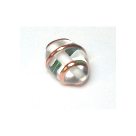 Perle ovale 15mm Crystal striée Or