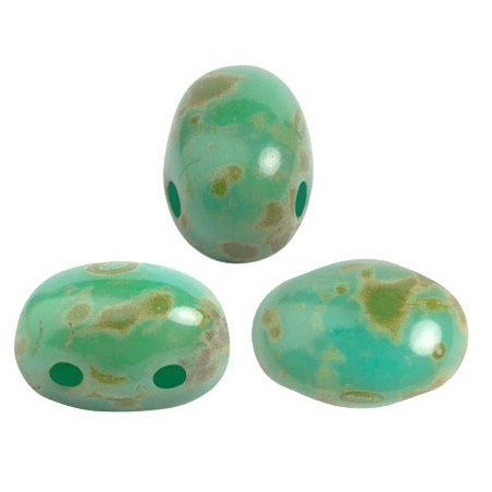 Samos® par Puca® 5x7mm Opaque Green Turquoise Travertin