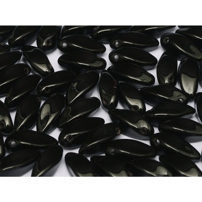 Perles Twist 6X12mm Jet (X10)