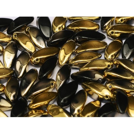 Perles Twist 6X12mm Jet Amber (X10)