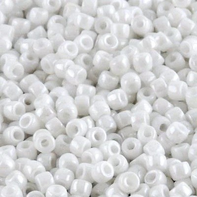 Perles Rocailles Matubo® 8/0 Opaque White Ceramic Look 03000/14400 (x10gr)