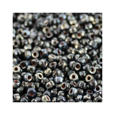 Rocailles Matubo® 8/0 Jet Picasso 23980/43400 (x10gr)