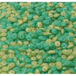 Matubo® SuperDuo Duet® 2,5x5mm Green Turquoise Ivory 63132/14400 (x10gr)