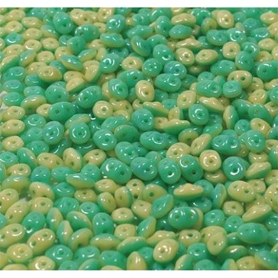 Matubo® SuperDuo Duet® 2,5x5mm Green Turquoise Ivory 63132/14400 (x10gr)