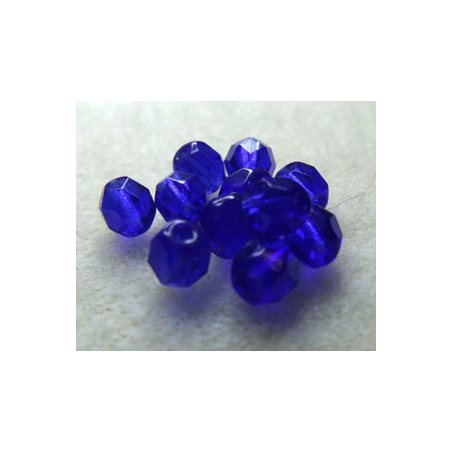 Facettes en verre de Bohême 5mm Cobalt (x10)
