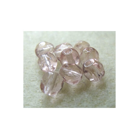 Facettes en verre de Bohême 5mm Light Rose (x10)