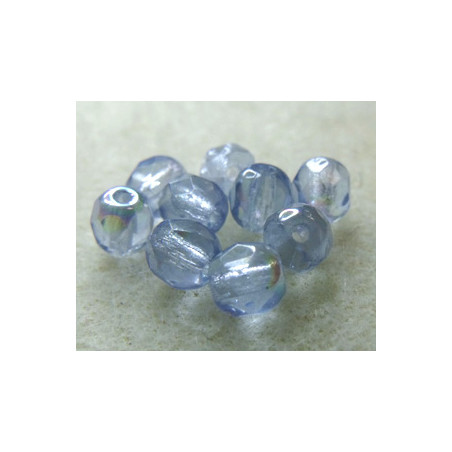 Facettes en verre de Bohême 5mm Light Sapphire AB (x10)