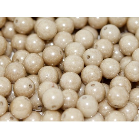 Perle en verre de Bohême 6mm Chalkwhite Latte Luster (x25)