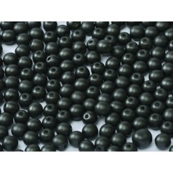 Perle en verre de Bohème 6mm Mat Metallic Black (X25)