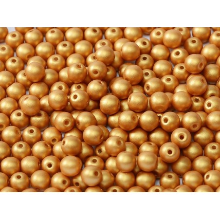 Perle en verre de Bohème 6mm Gold Metallic Mat (X25)