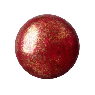 Cabochon Verre 18mm Opaque Coral Red Bronze (X1)