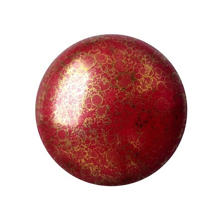 Cabochon Verre 18mm Opaque Coral Red Bronze (X1)
