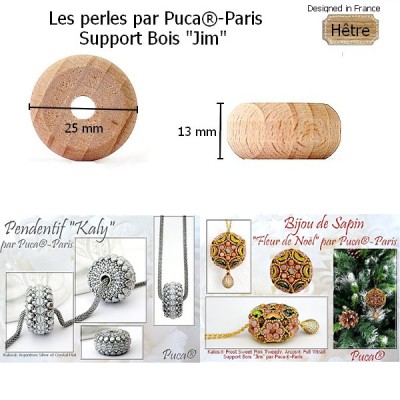 Support bois par Puca® "Jim" 25x13mm (x1) Support bois par Puca® "Jim" 25x13mm (x1)