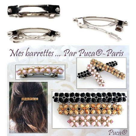 Barrette à cheveux argentée 6cm (x1)