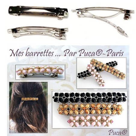 Barrette à cheveux argentée 8cm (x1)