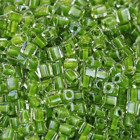 SB4-245 Cubes 4mm Miyuki Color-lined Chartreuse (x10gr)