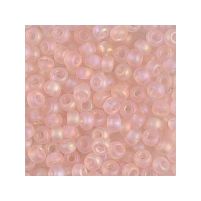 R6-0155FR Rocailles 6/0 Transparent Mat Pale Pink AB (x10gr)