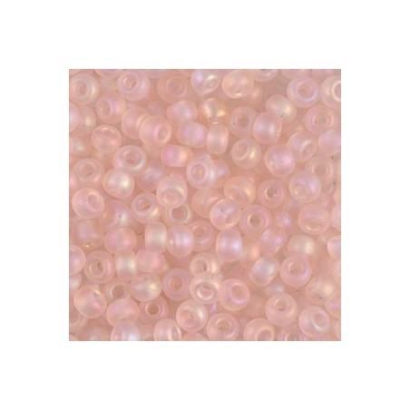 R6-0155FR Rocailles 6/0 Transparent Mat Pale Pink AB (x10gr)