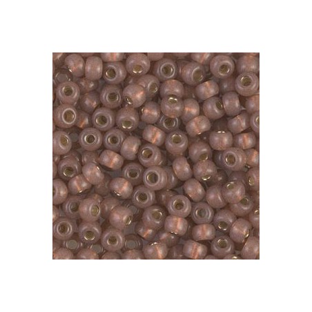 R6-0641 Rocailles 6/0 Dyed Rose Bronze Silver Lined Alabaster (x10gr)