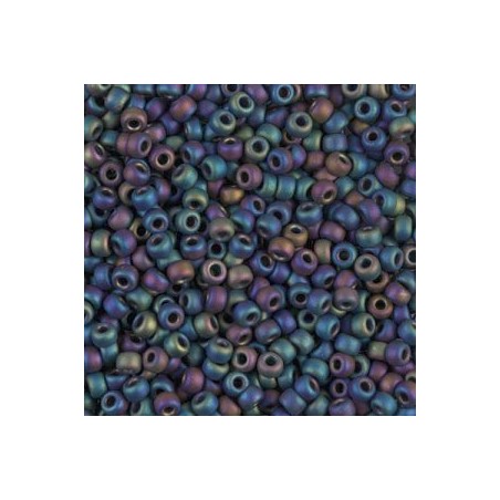 R8-0401FR Rocailles 8/0 Miyuki Black Mat AB (DB871) (x10gr)