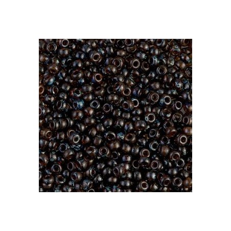 R8-4502 Rocailles 8/0 Miyuki Dark Amber Transparent Picasso (x10gr)