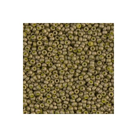 R11-2032 Rocailles 11/0 Opaque Mat Luster Golden Olive (DB371) (x10gr)