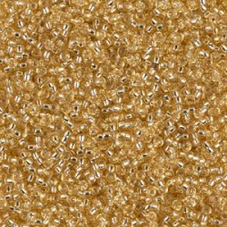 R15-0003 Rocailles 15/0 Crystal Gold Lined (DB042) (x5gr)