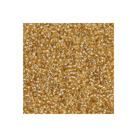 R15-0003 Rocailles 15/0 Crystal Gold Lined (DB042) (x5gr)