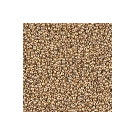 R15-0193F Rocailles 15/0 24KT Gold Light Plated Mat (DB331) (x5gr)
