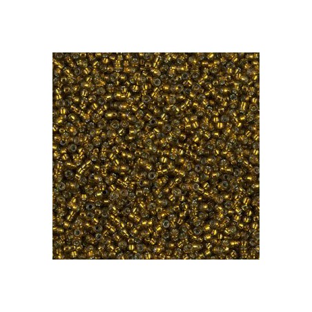 R15-1421 Rocailles 15/0 Dyed Golden Olive Silver Lined (DB604) (x5gr)