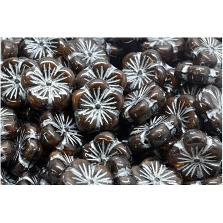 Apple Flower 14x14mm Marron argenté (x10)