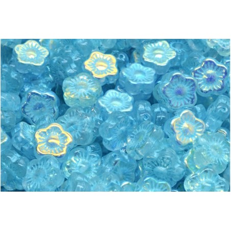 Fleur 10x10mm Bleu brillant (x10)