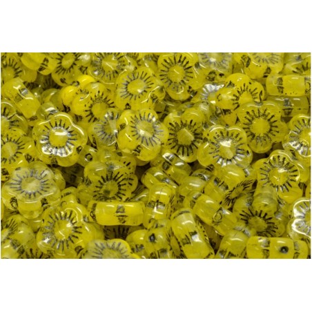 Fleur 10x10mm Jaune vert (x10)