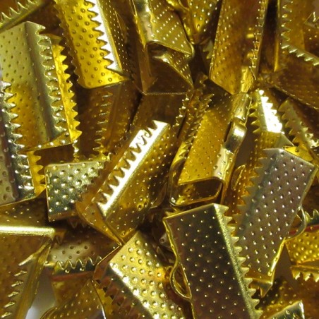 Embout griffe à clipser Doré 13x8mm (x100)