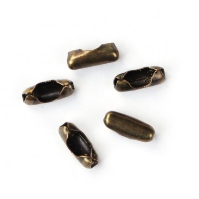 Fermoir Chaine Bille Bronze 5x2,5x2mm (x10)