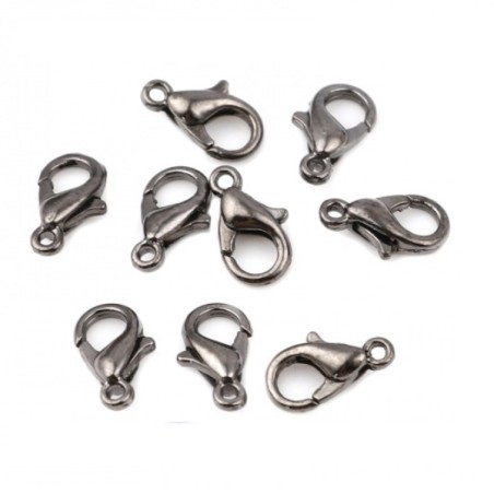 Mousqueton métal hématite 12mm (x1)