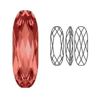 Cabochon baguette 4161 15x5mm Padparadscha F (x1)