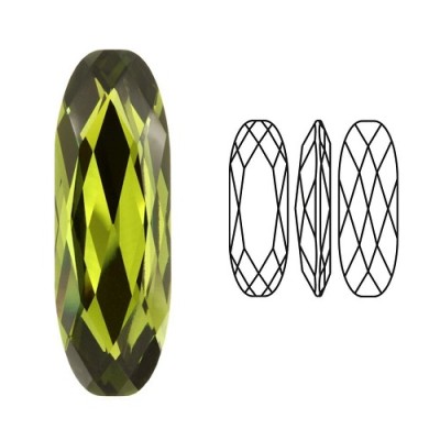 Cabochon baguette 4161 15x5mm Olivine UF (x1) Cabochon baguette 4161 15x5mm Olivine UF (x1)