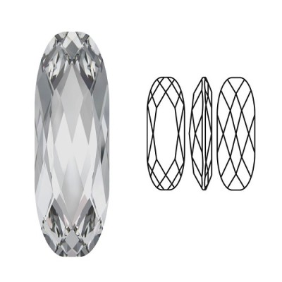 Cabochon baguette 4161 15x5mm Crystal UF (x1)