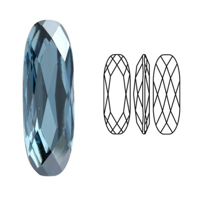 Cabochon baguette 4161 15x5mm Aquamarine Satin F (x1) Cabochon baguette 4161 15x5mm Aquamarine Satin F (x1)