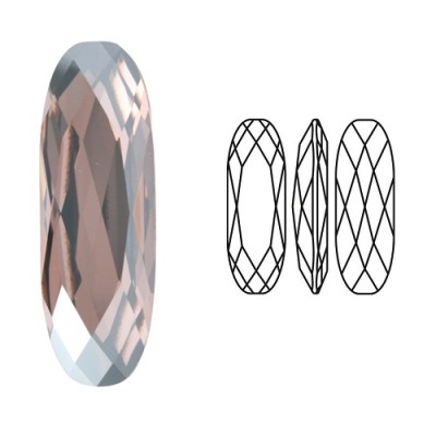 Cabochon baguette 4161 15x5mm Light Rose Satin F (x1) Cabochon baguette 4161 15x5mm Light Rose Satin F (x1)